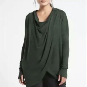 Athleta Purana Wrap Forest Green Sweatshirt Sz M Gently Loved